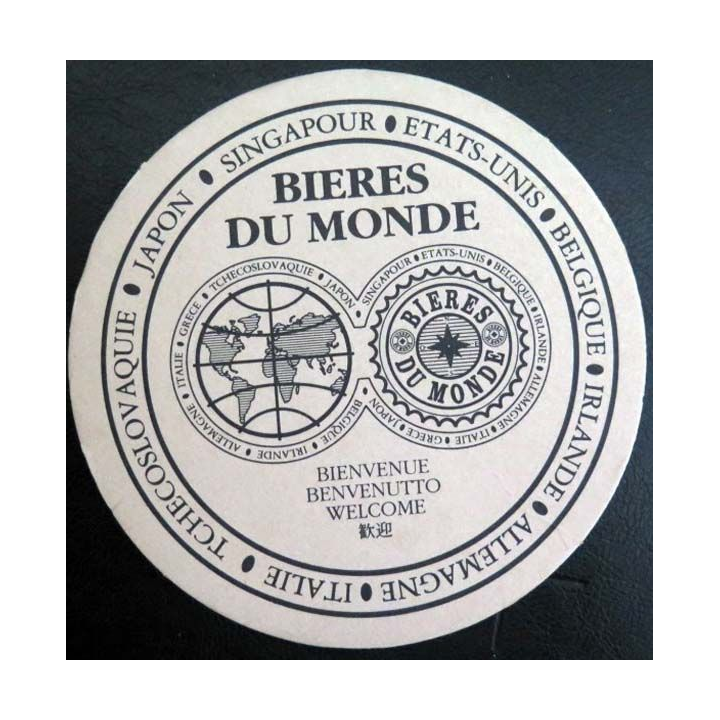 DESSOUS DE VERRE A BIÈRE : Dessous de verre à bière Bières du Monde de diamètre 10,5 cm