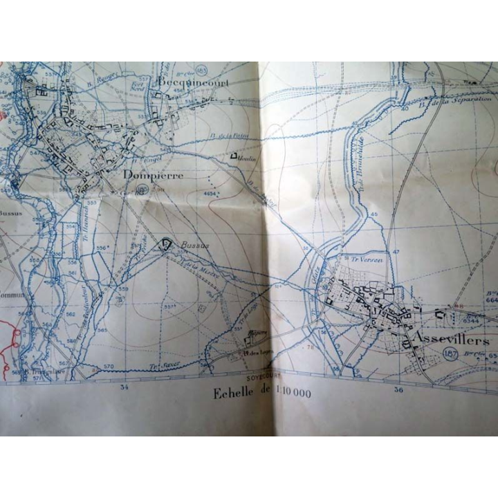 Carte de Dampierre sur lequel il est mentionné mon secteur de 1918 Plan directeur (C60)