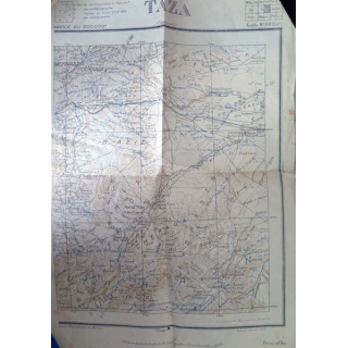 Carte de Taza (Maroc)  échelle 1:200 000 feuille n° XVI (Est) 1923 (C60)