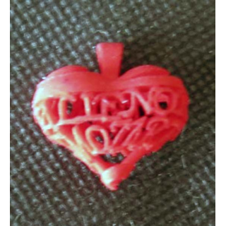 Petit coeur bijou Alienor Mozart rouge de largeur 2 cm
