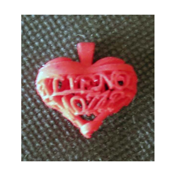 Petit coeur bijou Alienor Mozart rouge de largeur 2 cm