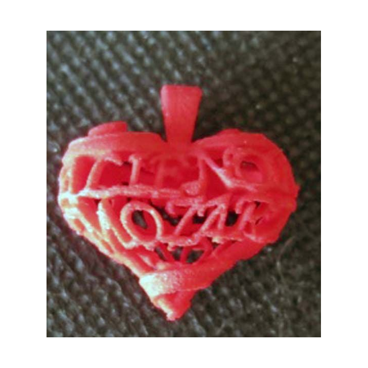 Petit coeur bijou Alienor Mozart rouge de largeur 2 cm
