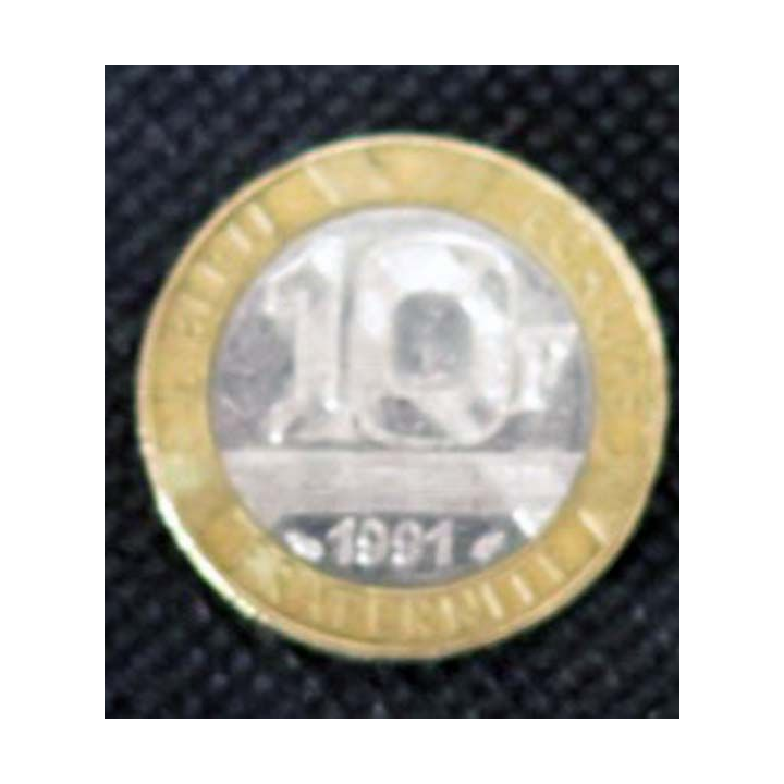 FRANCE : pièce de 10 francs français Génie de la Bastille 1991