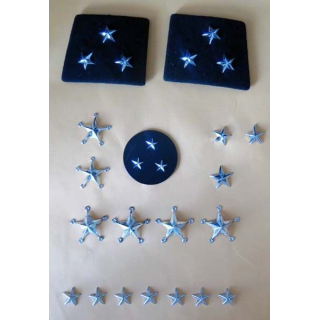 MILITARIA : plaque d'étoiles de Général de division avec épaulette et insigne de béret