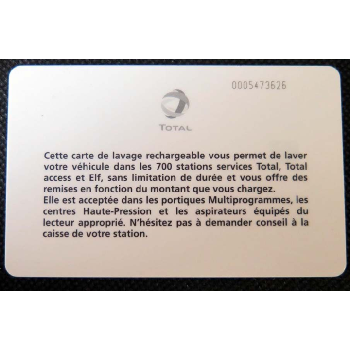 TELECARTE : télécarte Total Wash