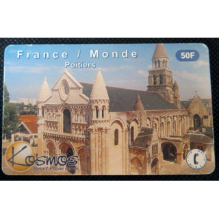 TELECARTE : télécarte France Monde Poitiers Kosmos 50F tirage 2 200 Ex 06/01