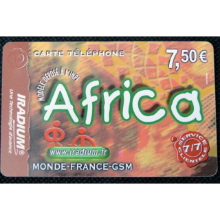 TELECARTE : télécarte Africa 7,5 Euros iradium 31/12/2005