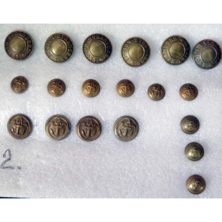 MILITARIA : plaque de vieux boutons légion, marine et écoles