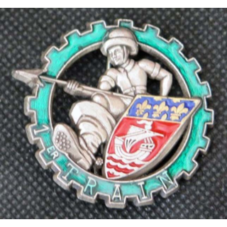 1° ET : insigne métallique du 1° escadron du train fabriqué par Delsart H. 582 finition translucide