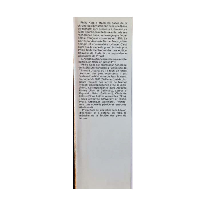 1. Correspondance de Marcel Proust 1920 Tome XIX texte établi, présenté et annoté par Philip Kolb aux éditions Plon