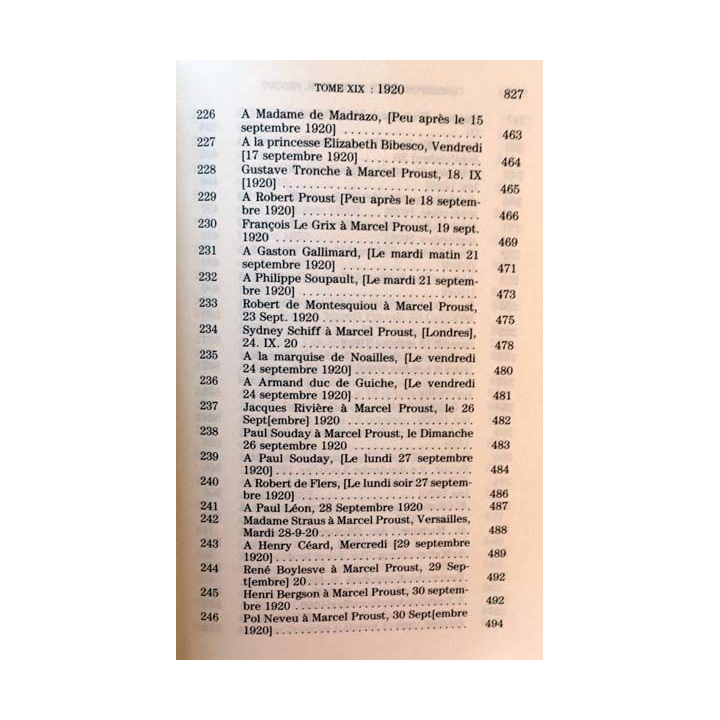 1. Correspondance de Marcel Proust 1920 Tome XIX texte établi, présenté et annoté par Philip Kolb aux éditions Plon