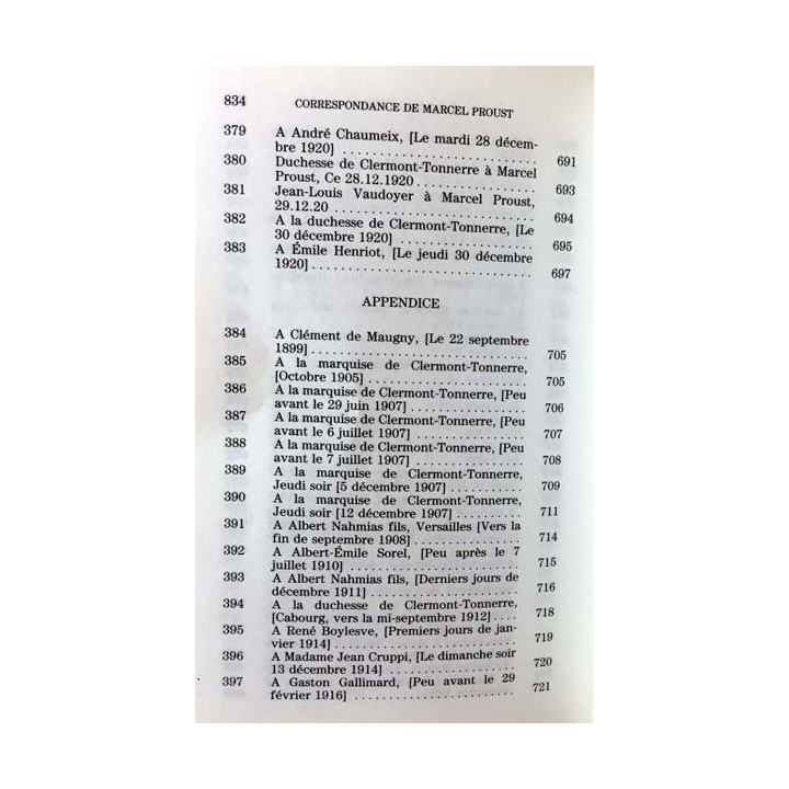 1. Correspondance de Marcel Proust 1920 Tome XIX texte établi, présenté et annoté par Philip Kolb aux éditions Plon
