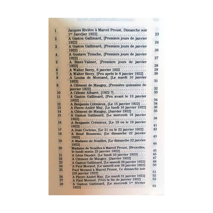 1. Correspondance de Marcel Proust 1922 Tome XXI texte établi, présenté et annoté par Philip Kolb aux éditions Plon