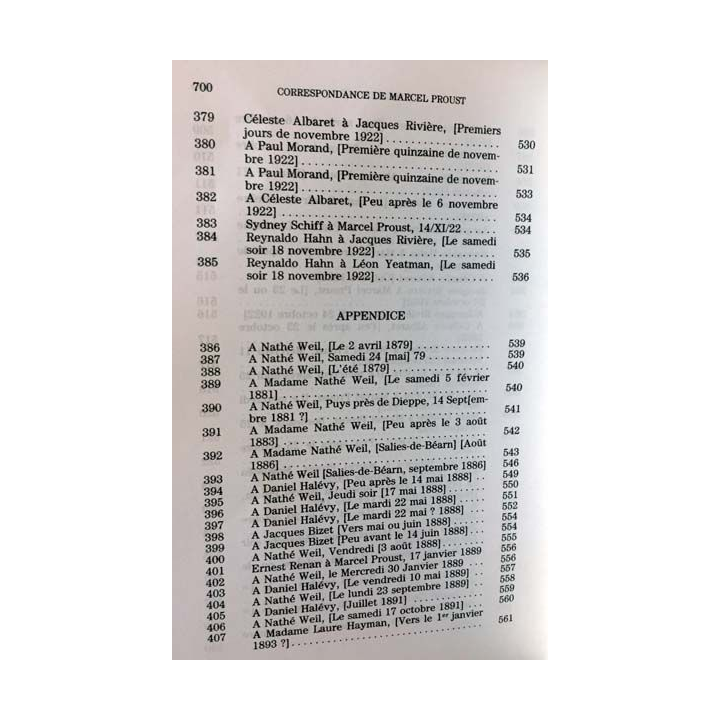 1. Correspondance de Marcel Proust 1922 Tome XXI texte établi, présenté et annoté par Philip Kolb aux éditions Plon