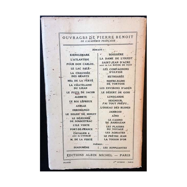 1. La toison d'or de Pierre Benoit aux éditions Albin Michel 1953
