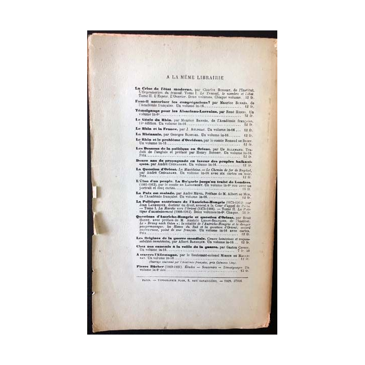 1. L'Europe sous les armes 1913 de Raymond Poincaré aux éditions librairie Plon 1926