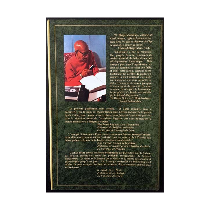 1. Le Srimad Bhagavatam III de Krsna-Dvaipayana Vyasa aux éditions Bhaktivedanta Paris