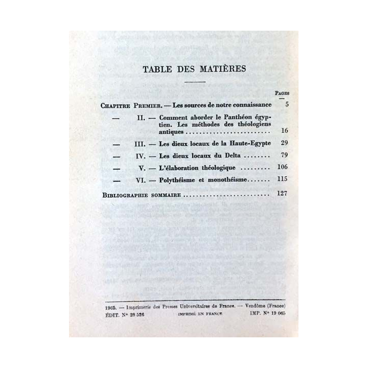 1. N°1194 Que sais je ? Les Dieux de l'Égypte de François Daumas aux éditions Presses universitaires de France 1965