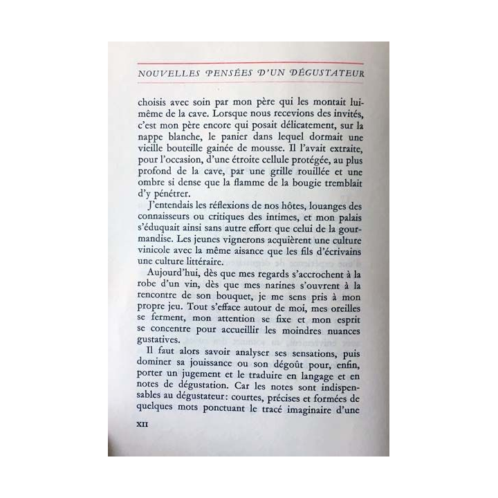 1. Nouvelles pensées d'un dégustateur de Pierre Poupon à la Bibliothèque de la confrérie des chevaliers du Tastevin