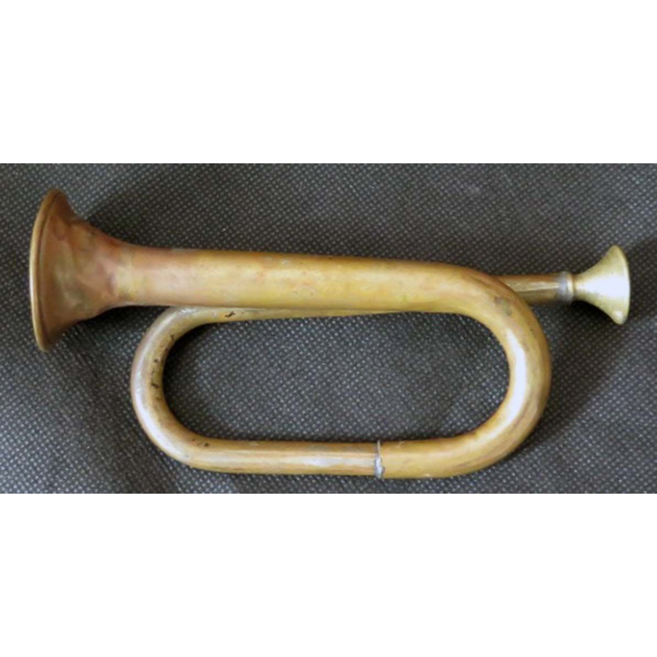 MILITARIA : petit clairon de longueur 14 cm en cuivre
