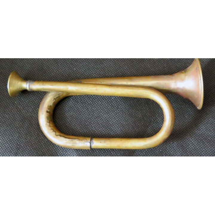 MILITARIA : petit clairon de longueur 14 cm en cuivre