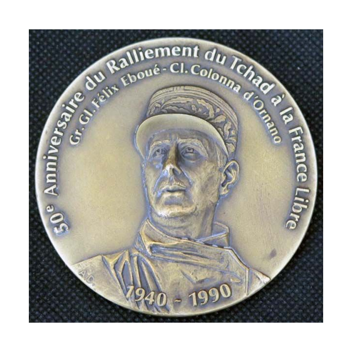 MEDAILLE : médaille du 50° anniversaire du ralliement du Tchad à la France libre 1940-1990
