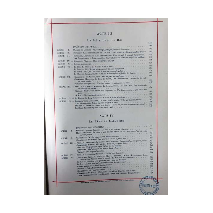 1. Carmosine Musique de Henry Février aux éditions Heugel & Cie