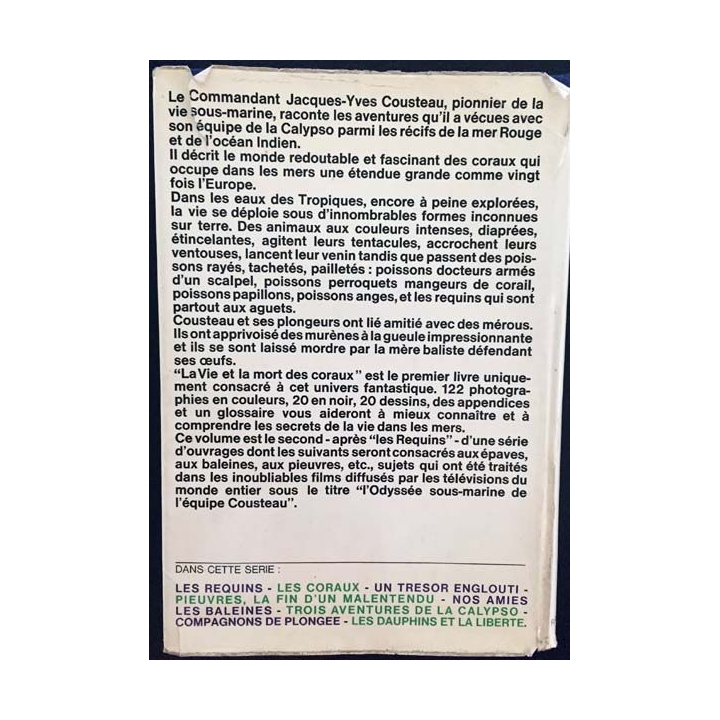 1. La vie et la mort des coraux de Jacques-Yves Cousteau et Philippe Diolé aux éditions Flammarion