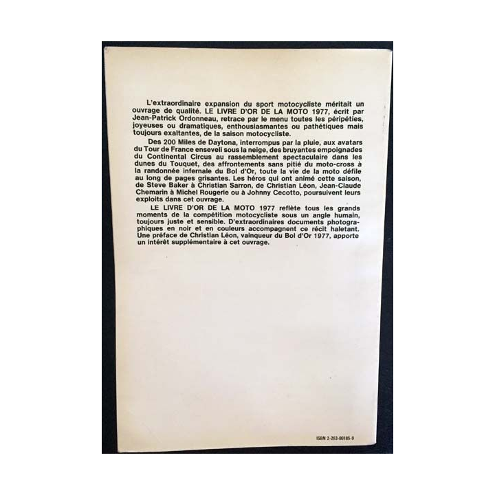 1. Le livre d'or de la moto 1977 de Jean-Patrick Ordonneau aux éditions Solar