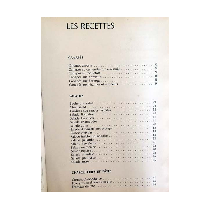 1. La cuisine des gourmands en image plats froids, salades fraîches. Charcuteries, pâtés, oeufs, poissons, entremets