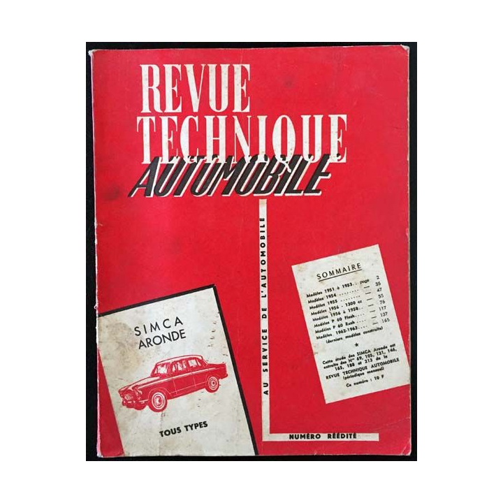 1. Revue technique automobile Simca aronde tous types