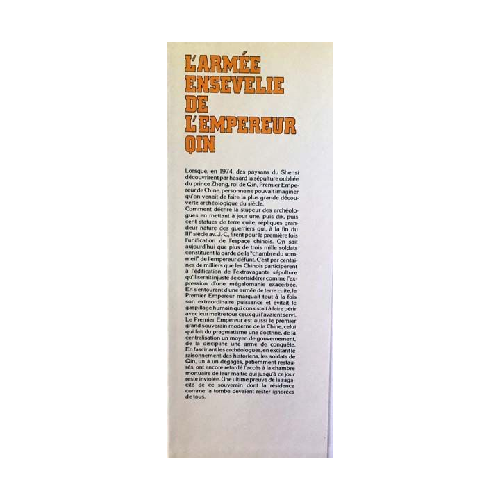 1. L'armée ensevelie de l'empereur Qin de Renata Pisu aux éditions France loisirs