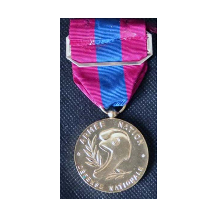 FRANCE : médaille de la défense nationale modèle en métal doré brillant -2-