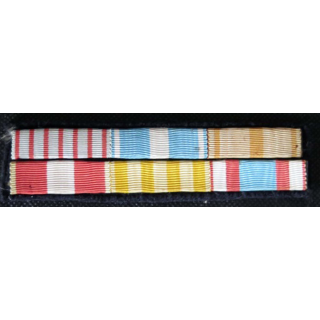 MILITARIA : barrette de rappel de 6 décorations dont l'ordre est surprenant