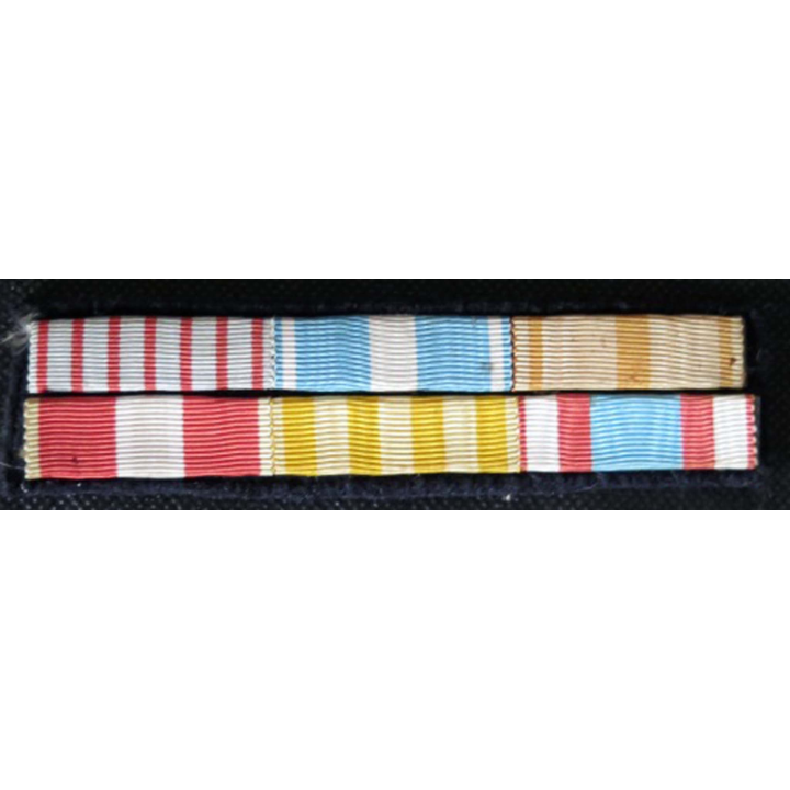 MILITARIA : barrette de rappel de 6 décorations dont l'ordre est surprenant