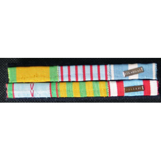 MILITARIA : barrette de rappel de 6 décorations époque 39-45, Indochine et Algérie