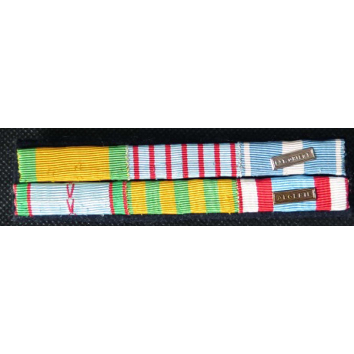 MILITARIA : barrette de rappel de 6 décorations époque 39-45, Indochine et Algérie