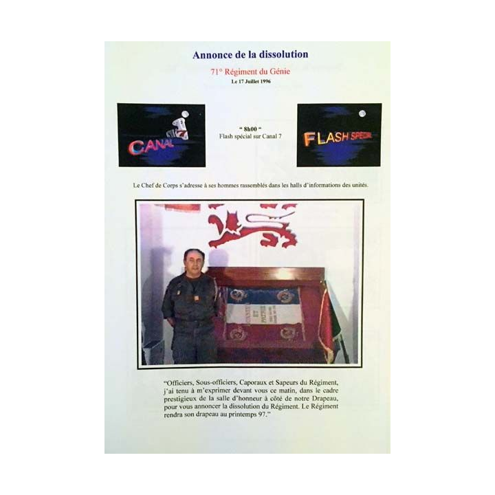 1. 71° régiment du génie du 1er octobre au 31 décembre 1996