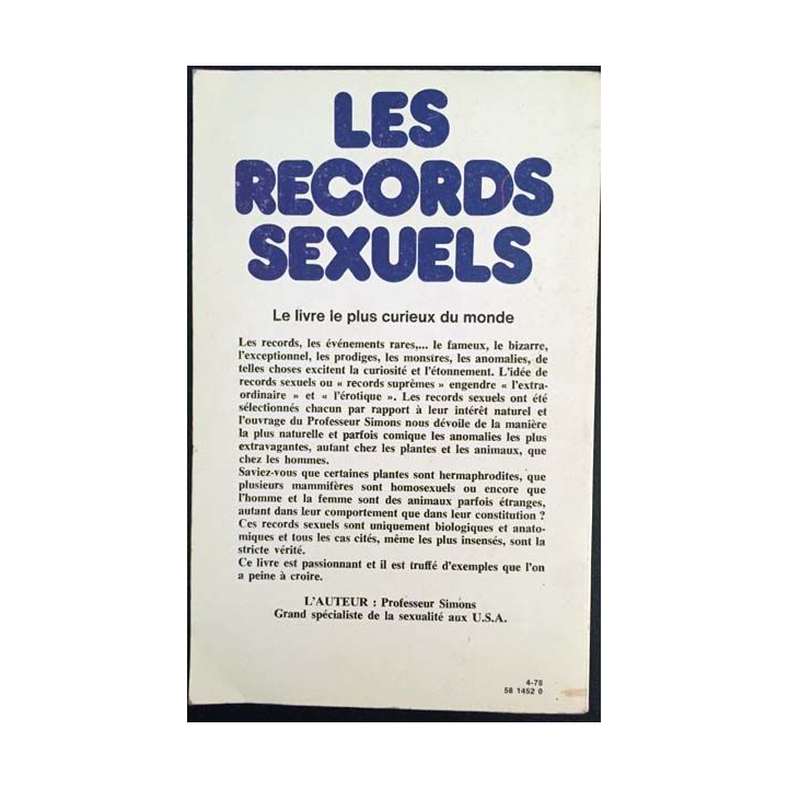 1. Les records sexuels de G.L. Simons aux éditions Guy Authier