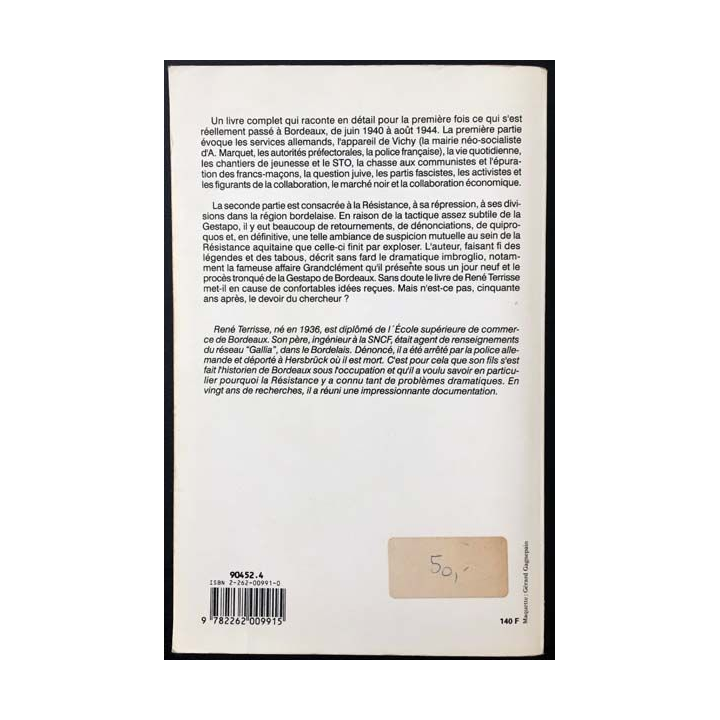 1. Bordeaux 1940 - 1944 de René Terrisse aux éditions Perrin