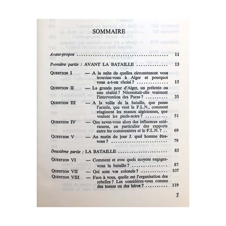 1. La vraie bataille d'Alger de Jacques Massu aux éditions Jules Tallandier