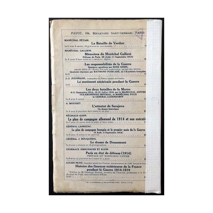 1. La conquête du Cameroun 1er Août 1914 - 20 février 1916 du général de division Aymérich aux éditions Payot