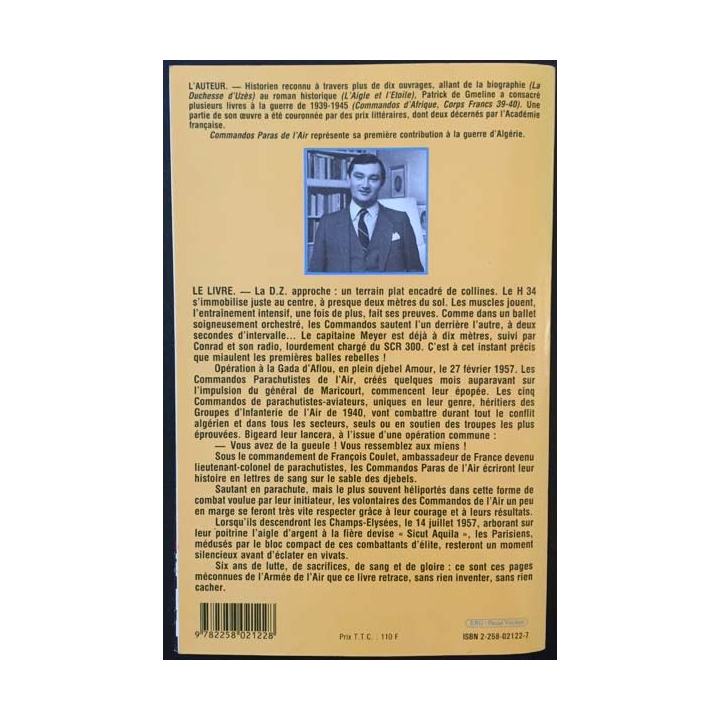 1. Commandos paras de l'air Algérie 1956-1962 de Patrick De Gmeline aux éditions Presses de la Cité