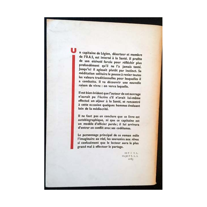 1. L'officier perdu de Bertrand de Castelbajac aux éditions La table ronde 1963