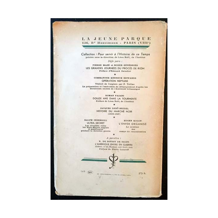 1. Mémoires (1939-1946) du Général Wladyslaw Anders aux éditions La jeune Parque