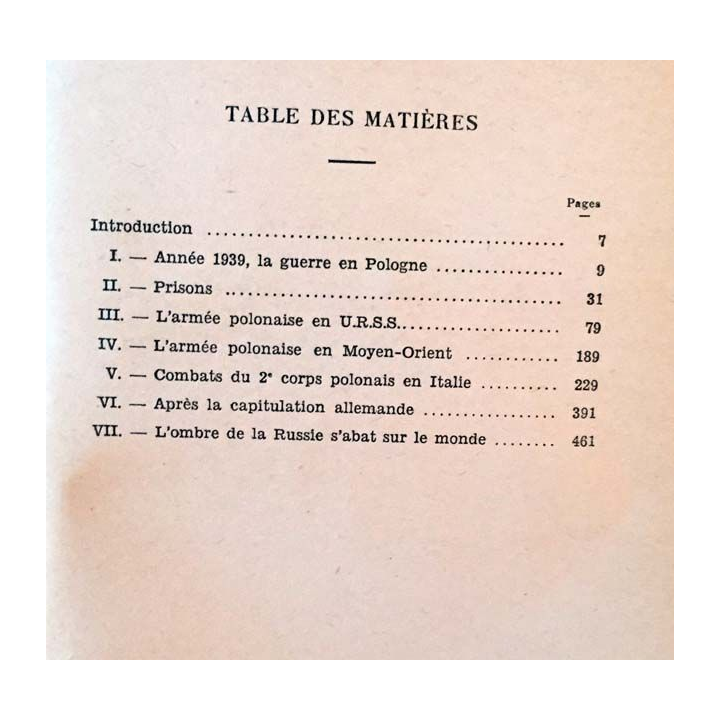 1. Mémoires (1939-1946) du Général Wladyslaw Anders aux éditions La jeune Parque