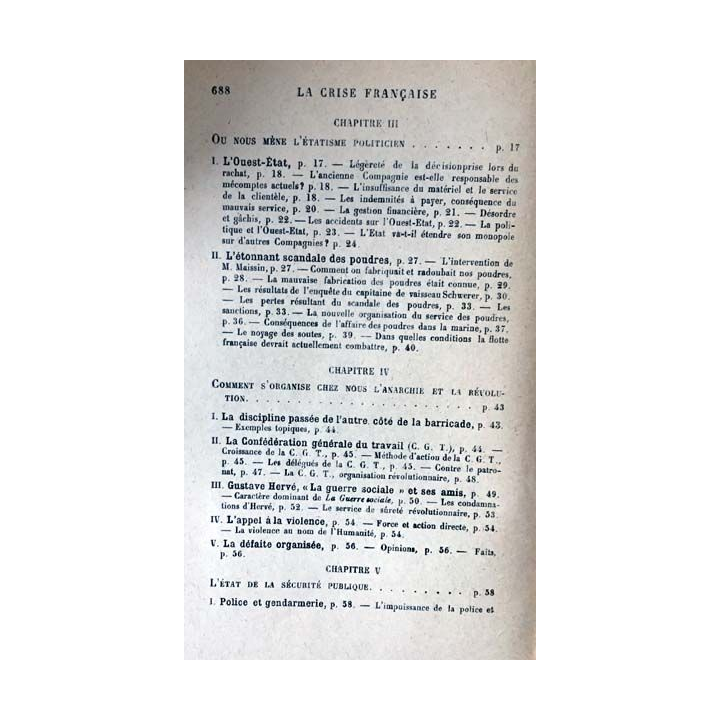 1. La crise française 1912 explique 1925 de André Chéradame aux éditions imprimerie de Vaugirard 1925