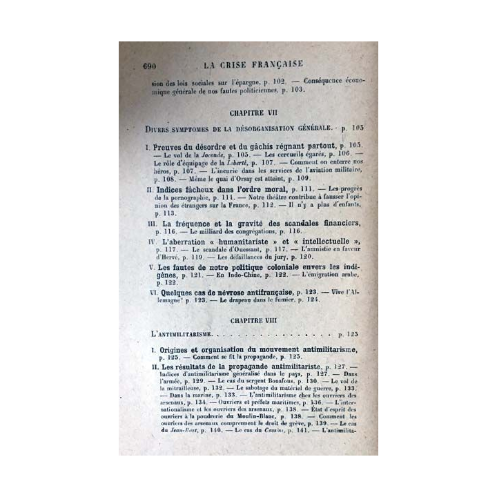1. La crise française 1912 explique 1925 de André Chéradame aux éditions imprimerie de Vaugirard 1925