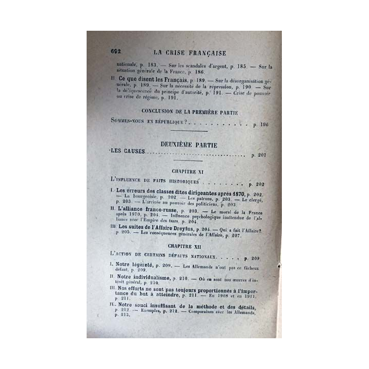 1. La crise française 1912 explique 1925 de André Chéradame aux éditions imprimerie de Vaugirard 1925