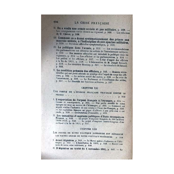1. La crise française 1912 explique 1925 de André Chéradame aux éditions imprimerie de Vaugirard 1925